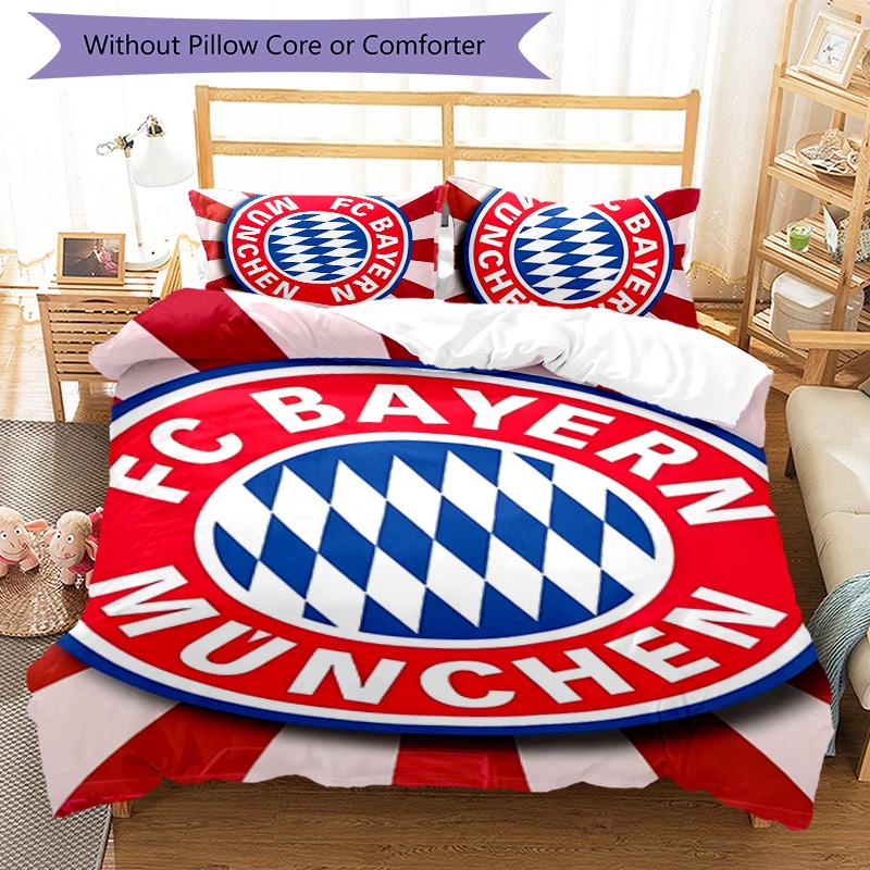 3pcs B-Bayern Munich (6) Design Cover Set - HD Printed Bedding with 1 Cover and 2 Pillowcases - Perfect for Home and Dorm Decor