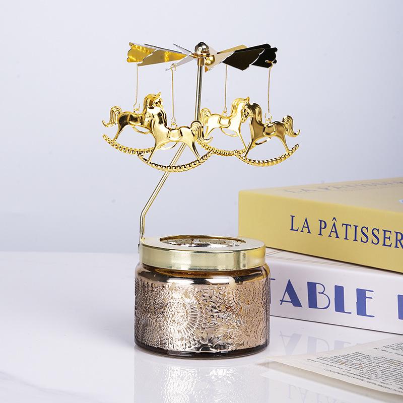 Rotating Soy Wax Scented Candle Holder - Birthday Gift & Home Decor