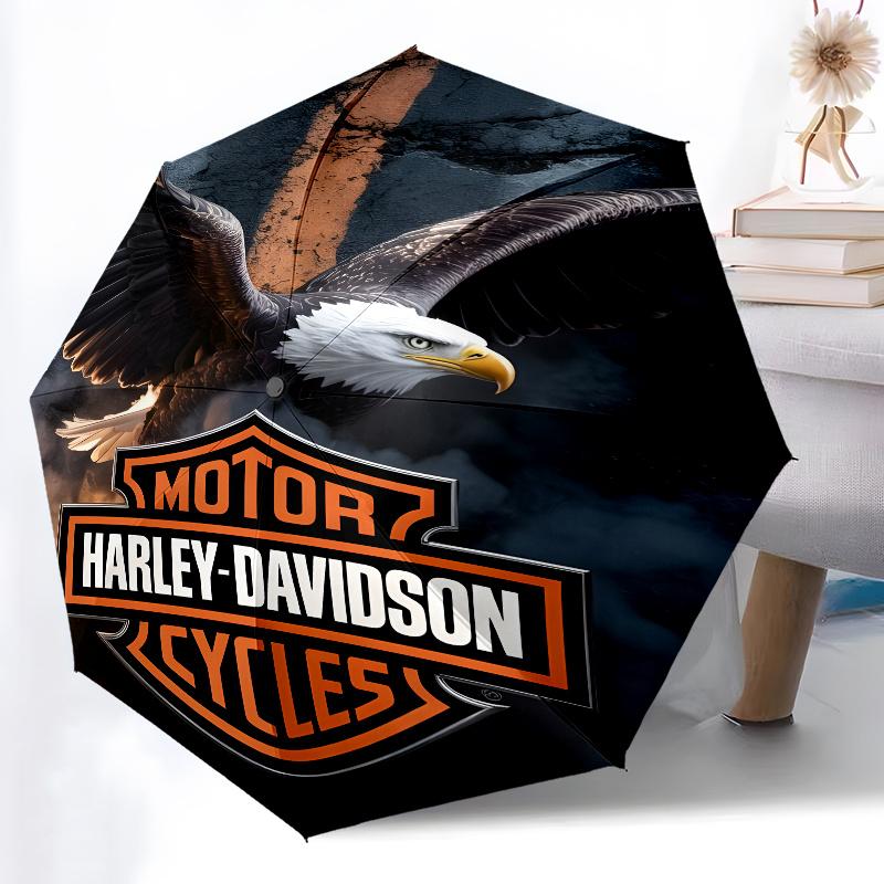 1pc Harley-Davidson Umbrella, Sun Protection, And UV Shielding. It Has Eight Sturdy Ribs for Outdoor Use And Perfect As a Holiday Gift