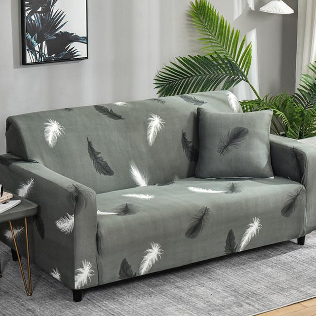 Elastic L-Shaped Sofa Cover Stretch Geometric Design Slipcover For Living Room Corner Couch Cover Durable Fabric