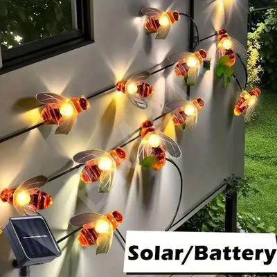 Светодиодная солнечная гирлянда уличная светодиодная солнечная гирлянда в виде пчел рождественское украшение для двора гирлянды садовое украшение