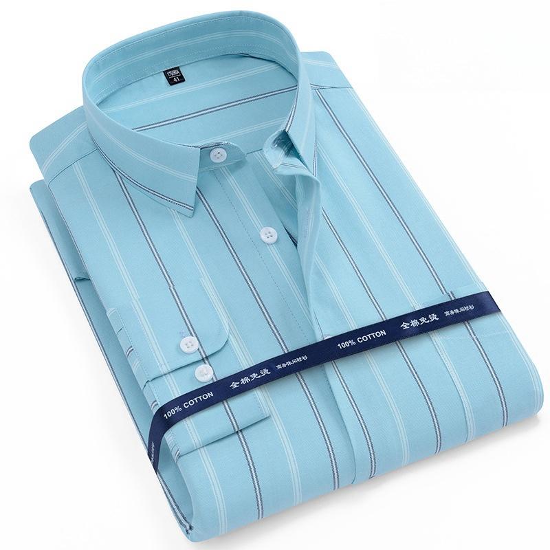 Новые рубашки из 100% чистого хлопка Оксфорд Мужская однотонная рубашка с длинным рукавом Стандартный крой Мужская с карманом Повседневная Осенняя Мужская рубашка 7XL 8XL