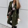 Spring and Autumn New Women's Coat Medium and Long Multi-grain Buckle Coat