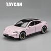 1/32 Porsche Taycan Новые энергетические транспортные средства Литые и игрушечные транспортные средства Металлическая игрушечная модель автомобиля Звуковая и световая коллекция Детская игрушка