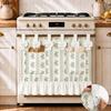 Oven Curtain With Pocket Hook-and-Loop Skirt Cherry Bow Decorative Kitchen Door Drape