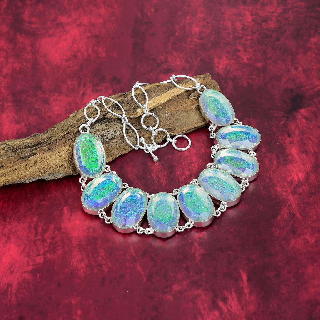 White Triplet Opal Gemstone Jewelry, 925 Solid Sterling Sliver Jewelry, Amazing Gemstone Necklace & Bracelet Jewelry Set For Sister