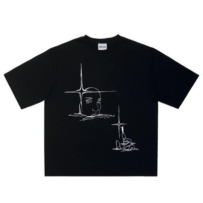 Панк Футболки с лирическим принтом Оверсайз Хип-хоп Женская уличная одежда Готика Унисекс Мужской топ с коротким рукавом Хлопковая футболка Y2K Vlone