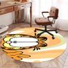 Garfield Pattern Round Rug, Indoor/Outdoor Mat, for Picnic, Gameroom, Bedroom, Office, Living Room, Home Decor Carpet, Birthday Gift
