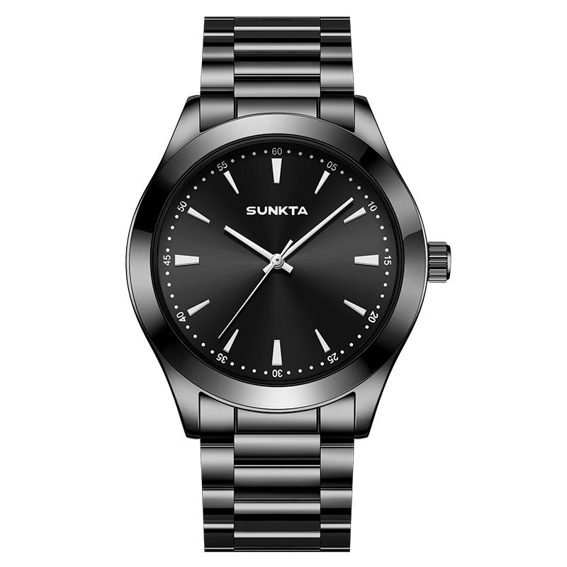 SUNKTA Mens Watches Waterproof Stainless Stainless steel strap for Men Analog Quartz Fashion Business Designer Wristwatch