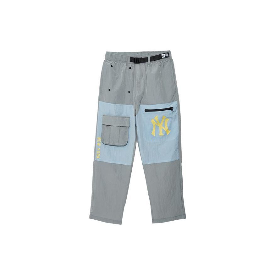 New Era SS22 Цветной Блок Принт Свободные Спортивные Штаны Унисекс Низ Серый 13095636