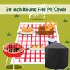 30” Waterproof Patio Fire Pit Cover Round Dustproof Grill BBQ Cover Outdoor Yard