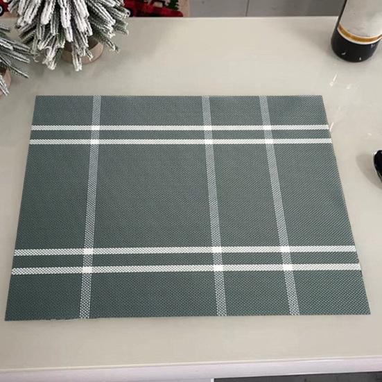 Table Placemat Plaid Print Table Mat Washable Heat Resistant Heat Resistant Placemat