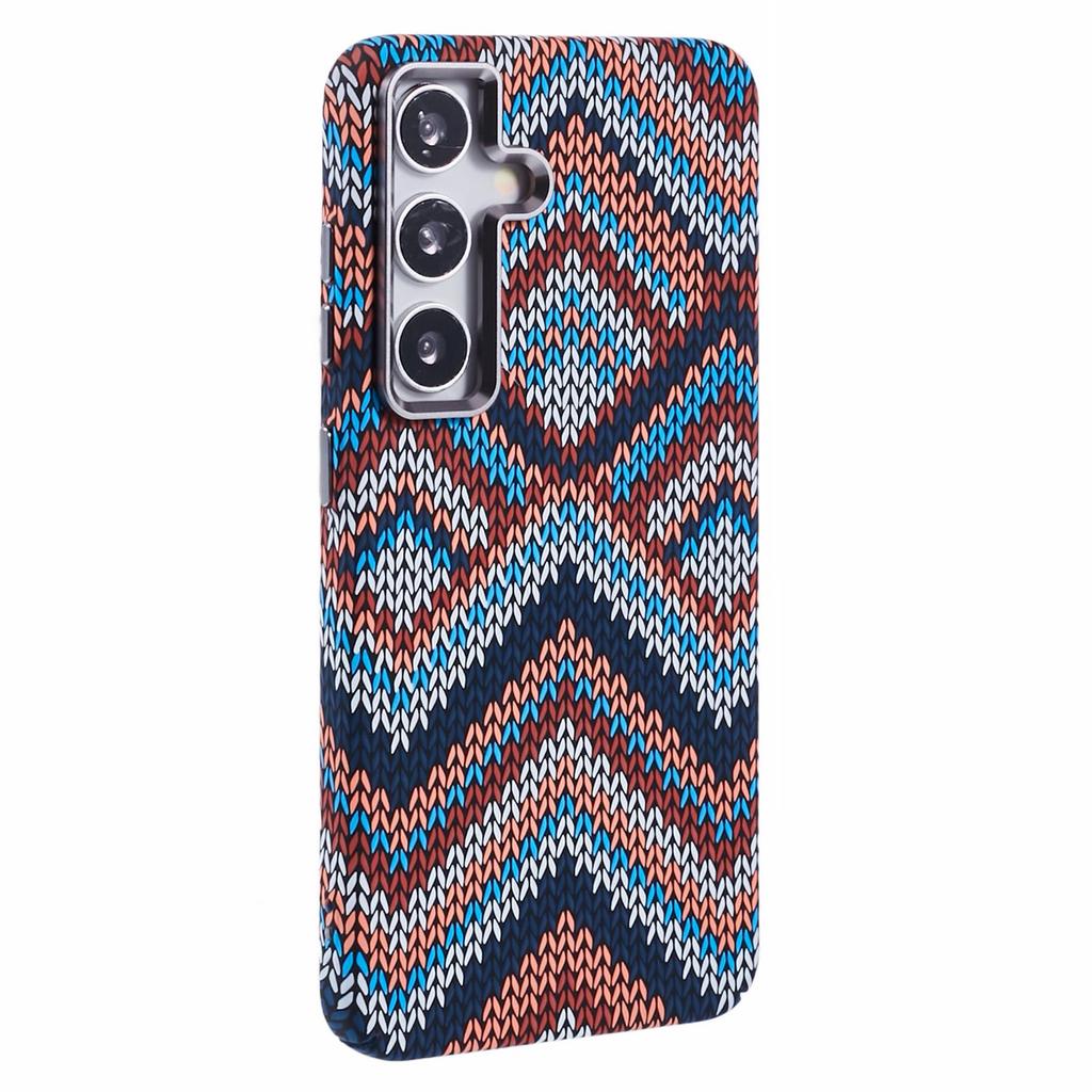 For Samsung Galaxy S25 Case Compatible with MagSafe Carbon Fiber Texture Water Transfer PC Phone Cover