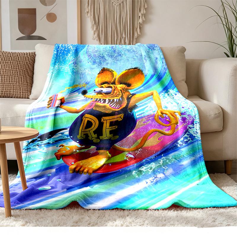 rat fink Soft and comfortable flannel Suitable for sofas living rooms outdoor camping travel and also makes a great anniversary gif