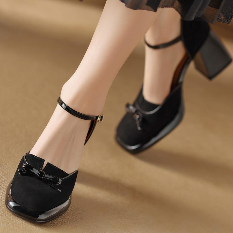 Французские ретро легкие зрелые элегантные полые босоножки Baotou универсальные простые туфли на толстом каблуке с пряжкой на высоком каблуке