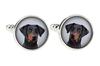 Dobermann, Doberman Pinscher, Dobie II - cufflinks and tie with your photo, a suit decoration, men's jewelry from the Art-Dog brand.