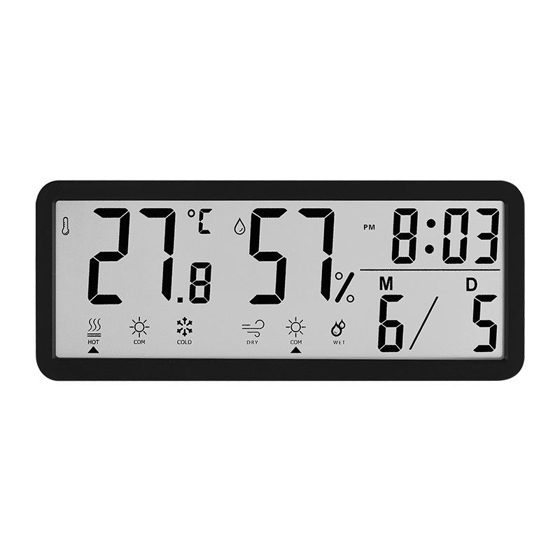 Battery Powered Digital Wall Clock TEMP Humidity Date Comfortableness Table Clock 12/24H LCD Clock For Living Room Home Decor