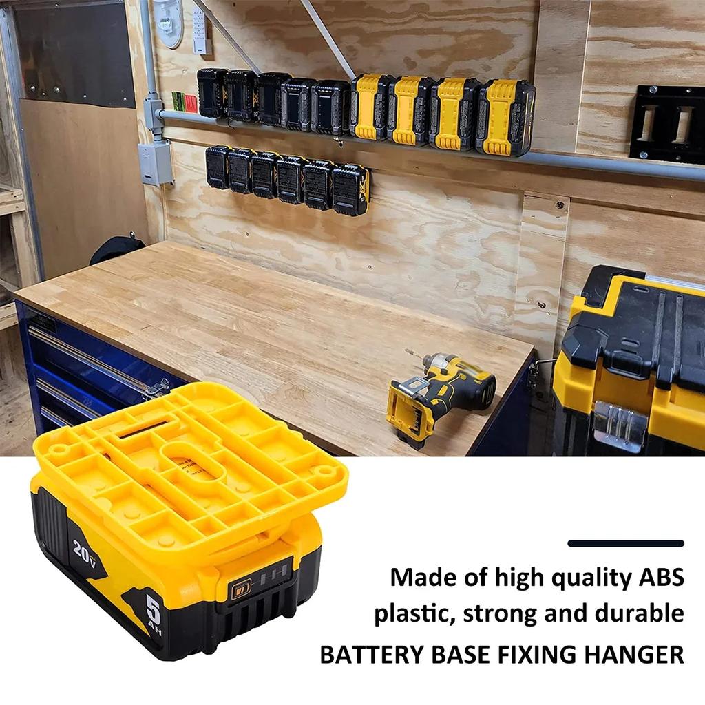 New 5Pcs Battery Holder Compatible with 20V Battery Plastic Lithium Battery Dock Holder Heavy Duty Battery Mount Hanger