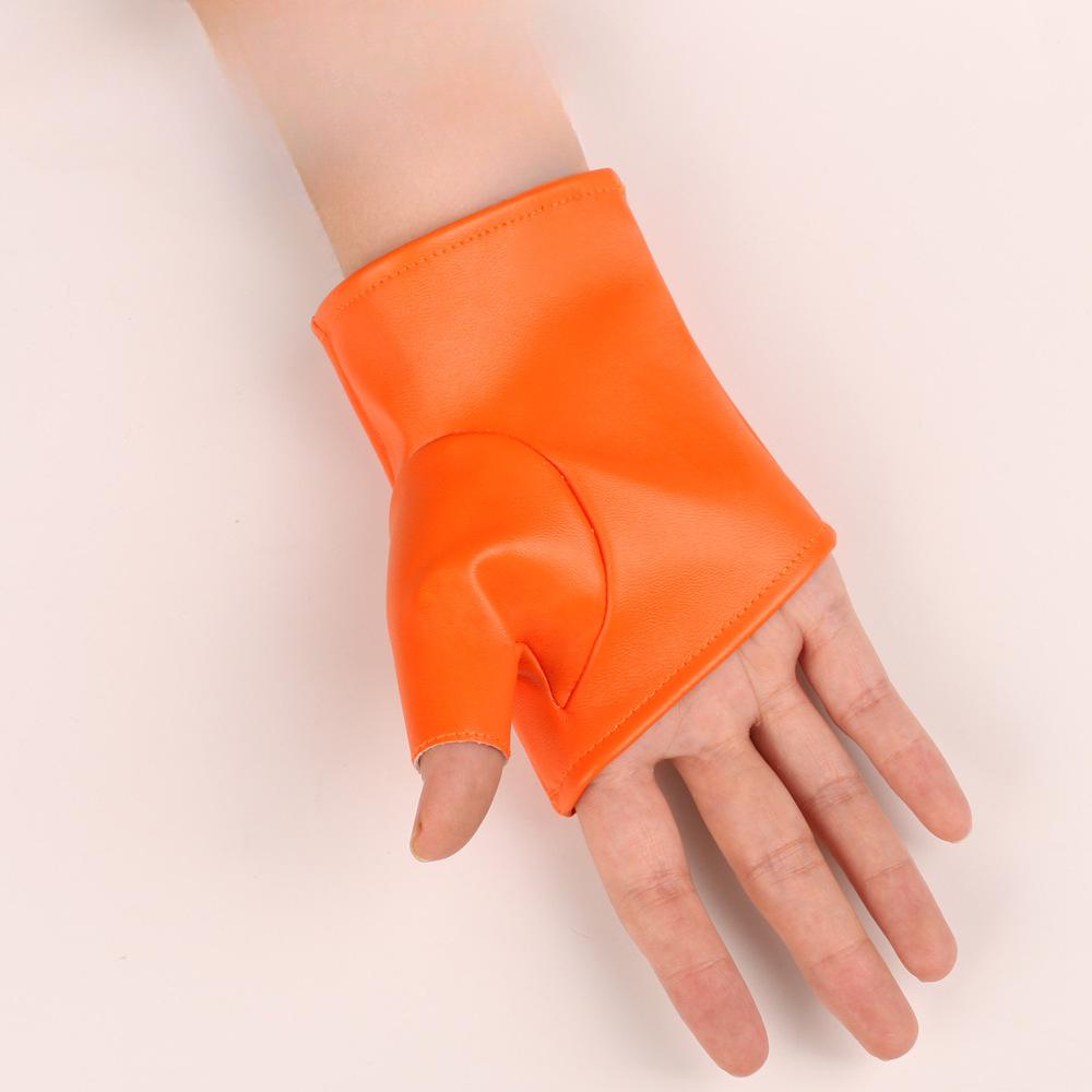 Танцевальные кожаные женские перчатки без пальцев из ПУ для ночного клуба, танца на пилоне, уличного танца, сценического выступления, перчатки для выступления звезды танца