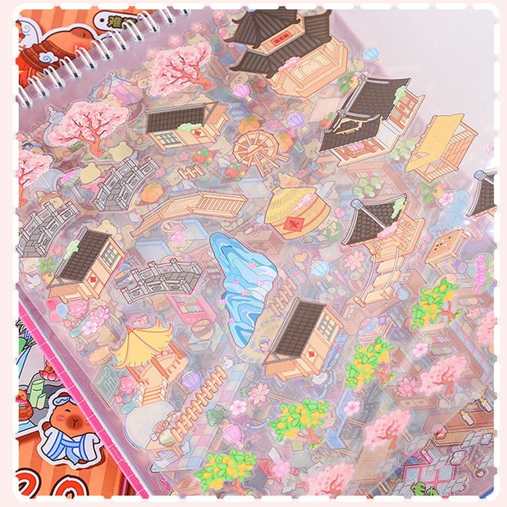 Cartoon Miniature Scene Collection PET Tent Sticker Decoration New Landscape Sticker Book Kids