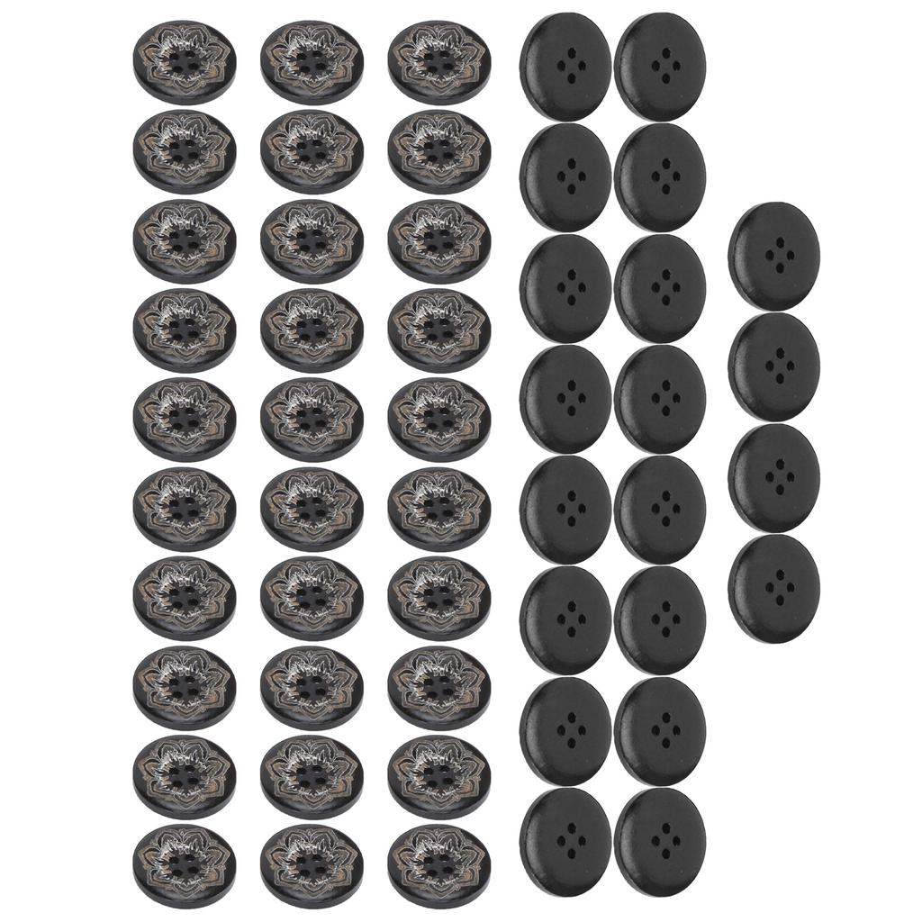 50 шт. Деревянные пуговицы 4 прорези резные цветы ручная работа круглые пуговицы швейные аксессуары