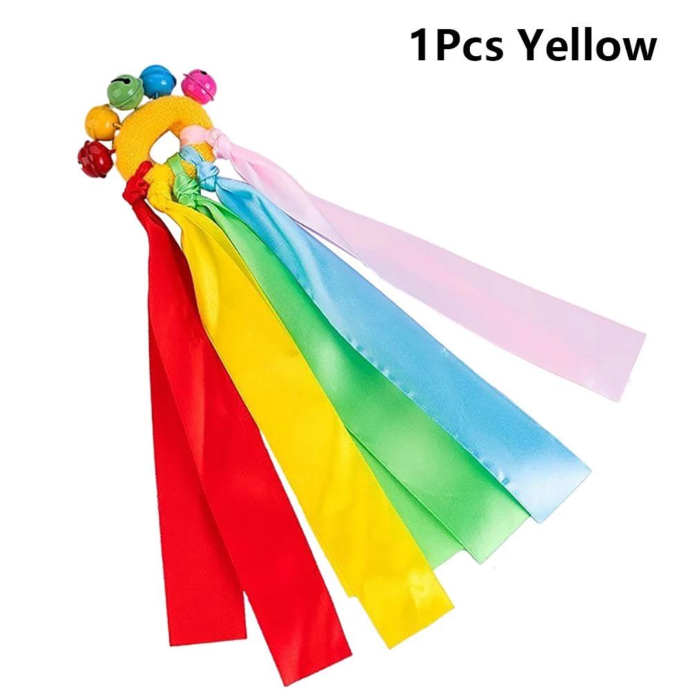 1Pcs/1Pair with Elastic Rope and Bell Children Wrist Ribbon Pom Club Dance Prop  Big Match