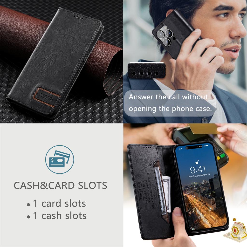 Откидной чехол-кошелек с защитой от кражи, магнитный кожаный чехол для iPhone 15, 14, 13, 12, 11 Pro Max XS MAX 8P 7P/Samsung S23 S22 S21 Ultra Plus A14 A54 A13 A53