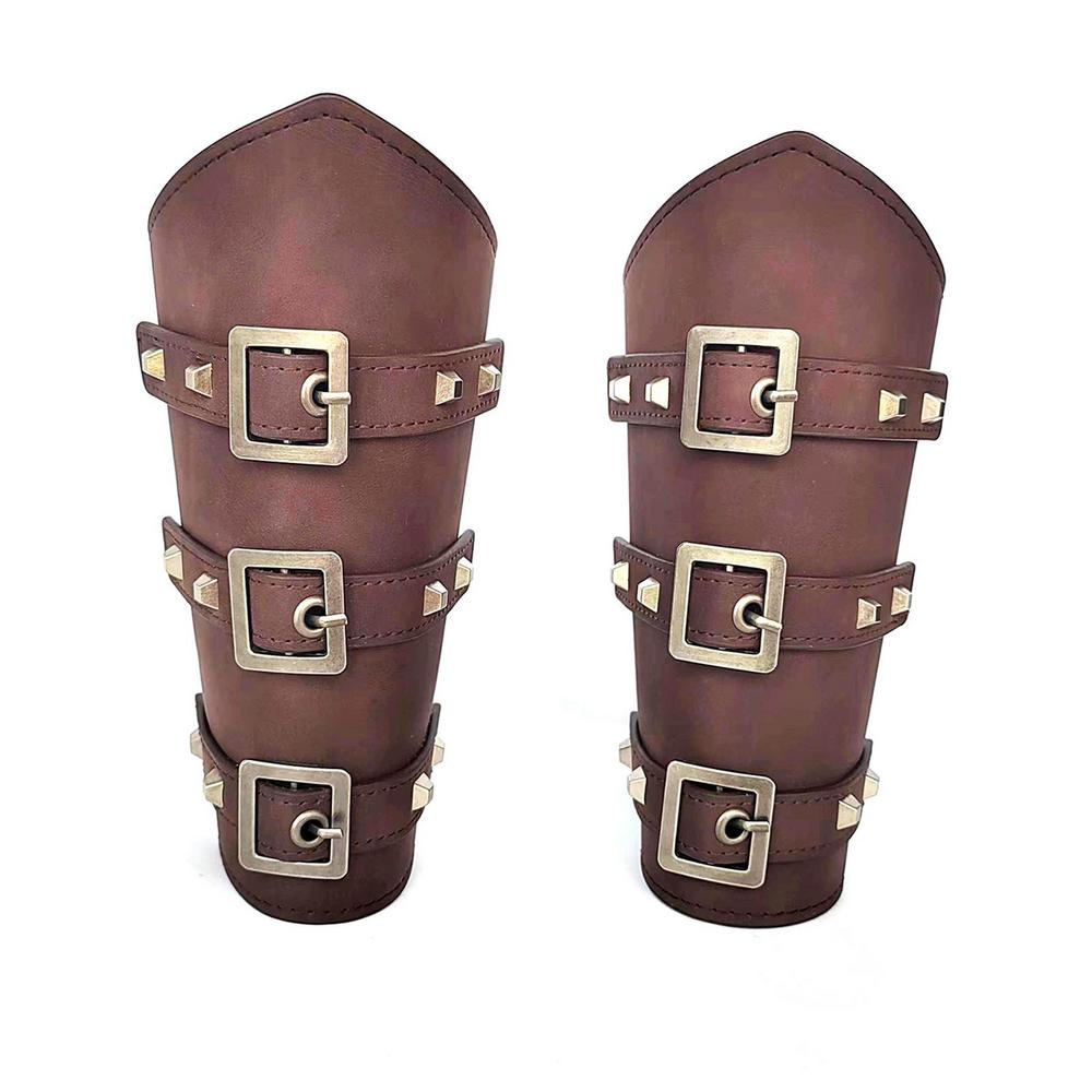 Панк хип-хоп косплей кожаная броня рука викинг браслеты пиратский рыцарь перчатка наруч наручи аксессуары