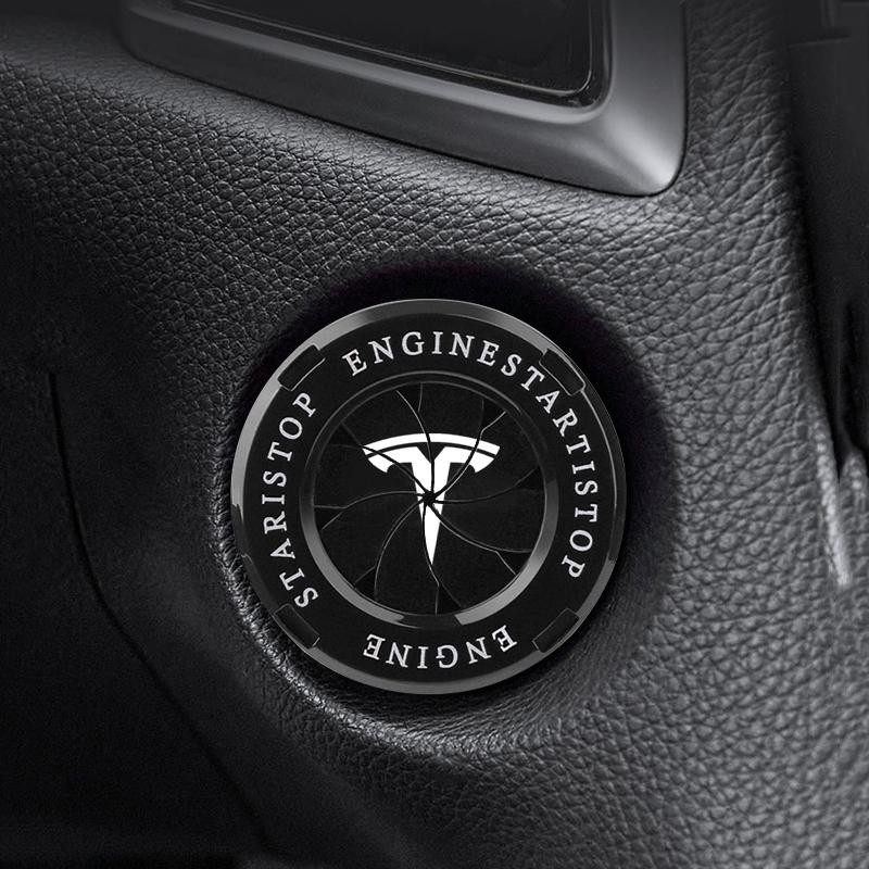 SGJPH1 Car Start Switch Button Cover Decorative Auto Accessories For Tesla Model 3 Y S Roadster Cybertruck Juguete X Coil Bonina 2024