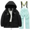 Children's Fashion Skiwear Set Boys' And Girls' Thickened Waterproof Warm Ski Suit Jacket And Trousers Outfit Set