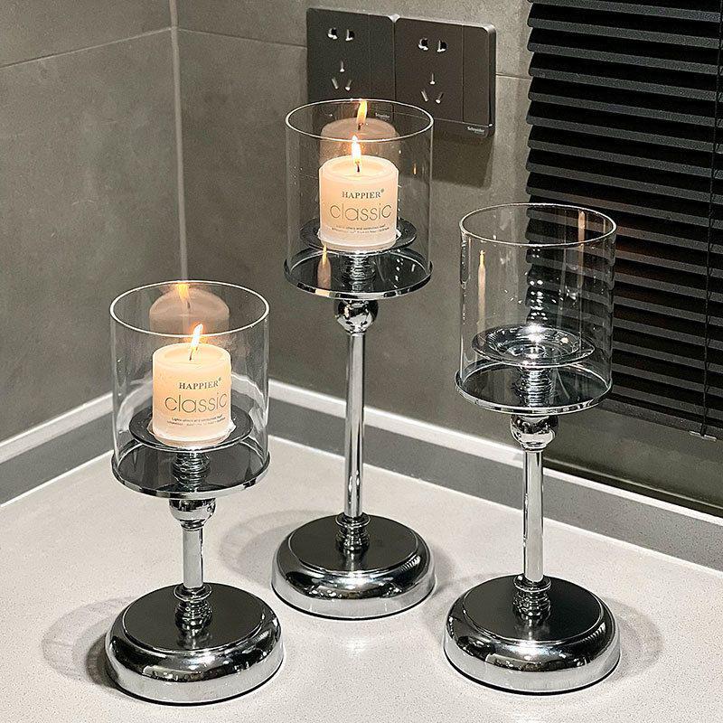 Элегантный стеклянный подсвечник в китайском стиле люкс для домашнего декора