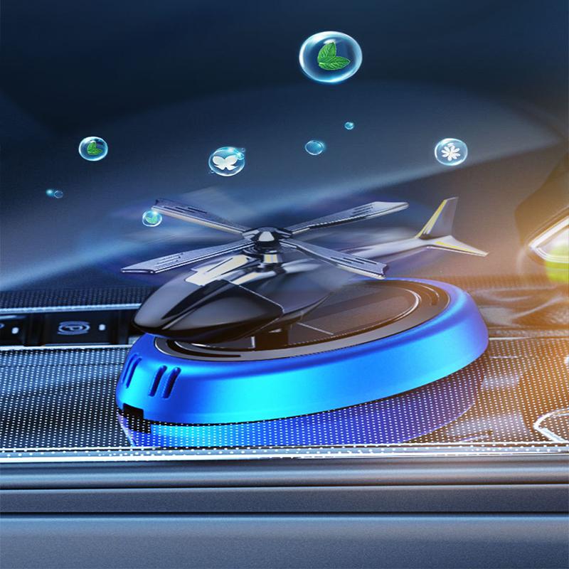 Автомобильный освежитель воздуха Вертолет Солнечный вращающийся аромадиффузор Держатель флакона духов из сплава Украшение Аксессуары для декора интерьера автомобиля