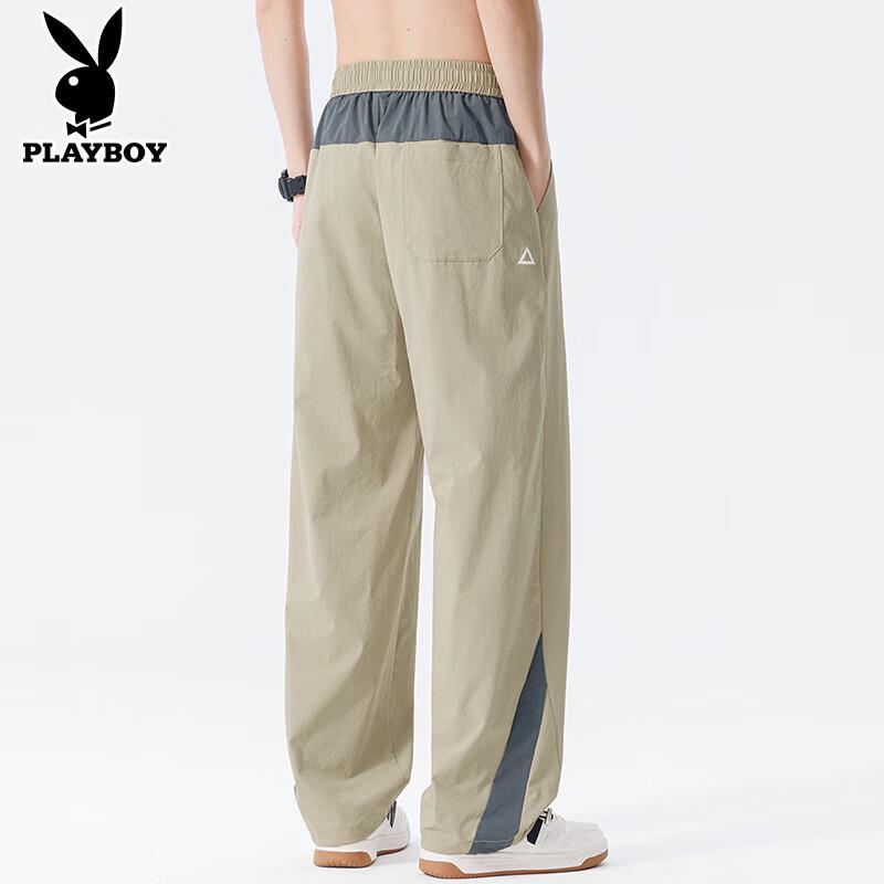PLAYBOY Мужские летние свободные прямые повседневные брюки из ледяного шелка с быстрым высыханием