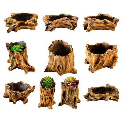 Декоративные цементные цветочные горшки с эстетикой натуральных корней дерева для любителей бонсай и суккулентов для использования в помещении и на открытом воздухе