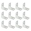 12 Pcs L Shape Corner Brackets Connector 90 Degree Right Angle Bracket Drawer Shelf Wall Corner Code Bracket Furniture Hardware