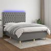 VidaXL Slat Bed Base with Mattress and LED, Upholstered Bed, Double Bed, Adult Bed for Interior Bedroom, 3135670