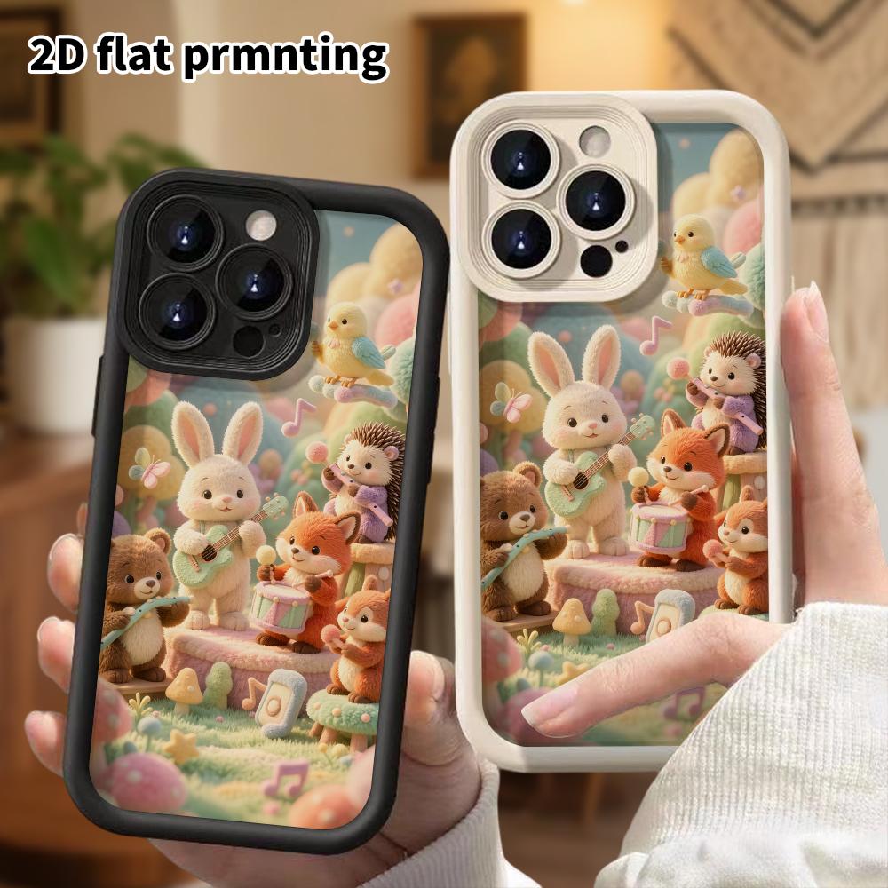 Phone case: 2D flat, suitable for iPhone 18 17 16 15 14 13 12 Pro, forest concert, perfect Christmas and Halloween holiday gift