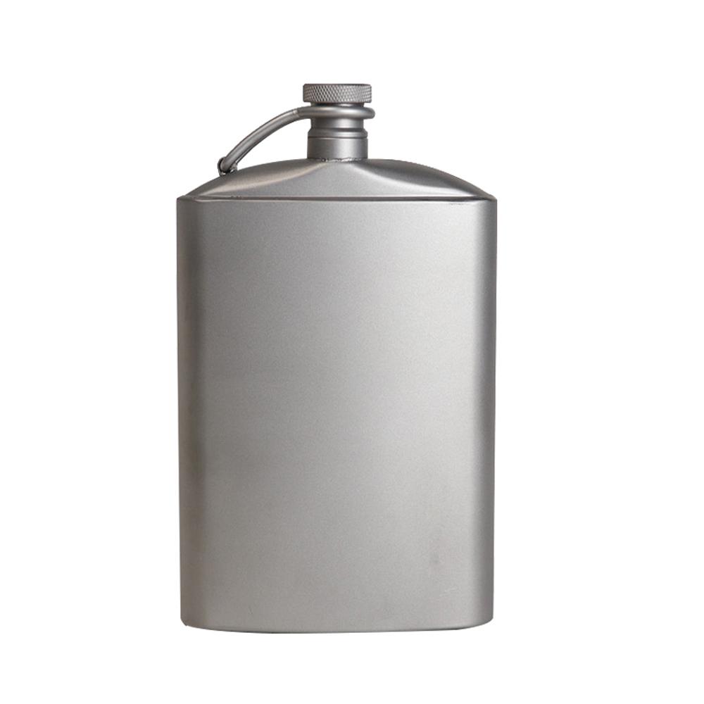 Silverant Titanium Flask Wine Hip Flagon with Screw Cap Clip Ultralight Hydration Flat Bottle with