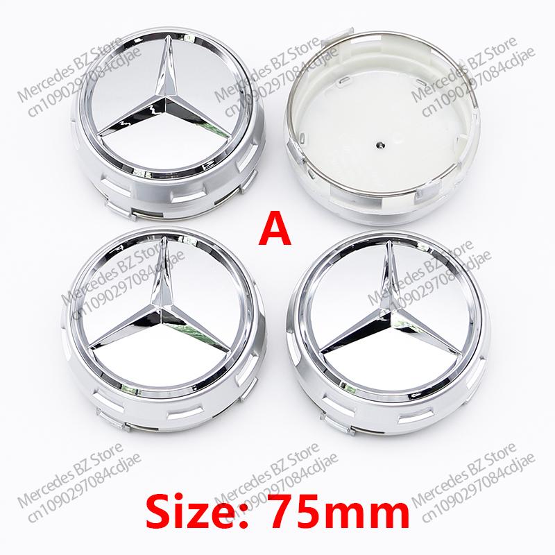 AAVM1 ABS 75MM Car Wheel Center Cap Replacement Hubs Cover Badge For Mercedes Benz AMG A0004000900 Auto Styling Modified Accessories
