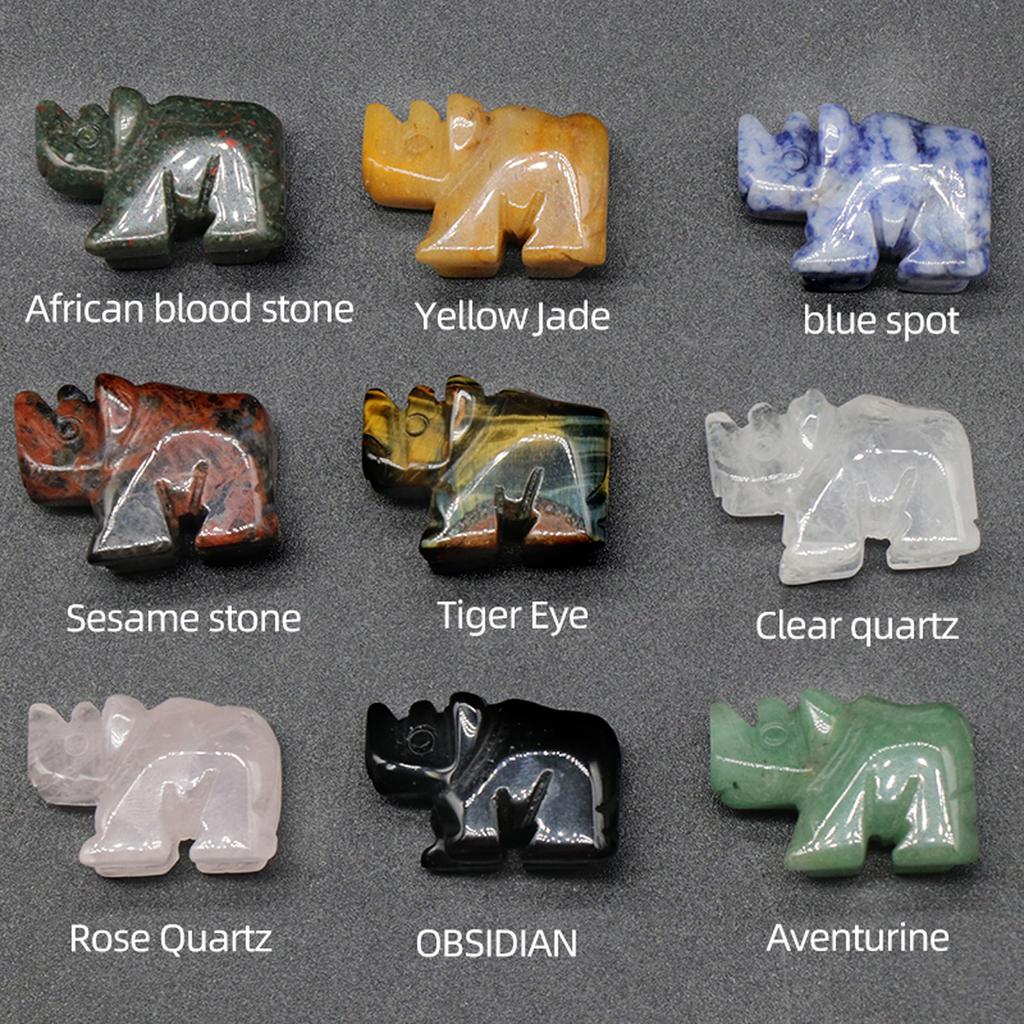 1 шт. статуя носорога натуральные камни розовый кварц резные фигурки животных целебные кристаллы декор комнаты драгоценный камень ремесло брелок