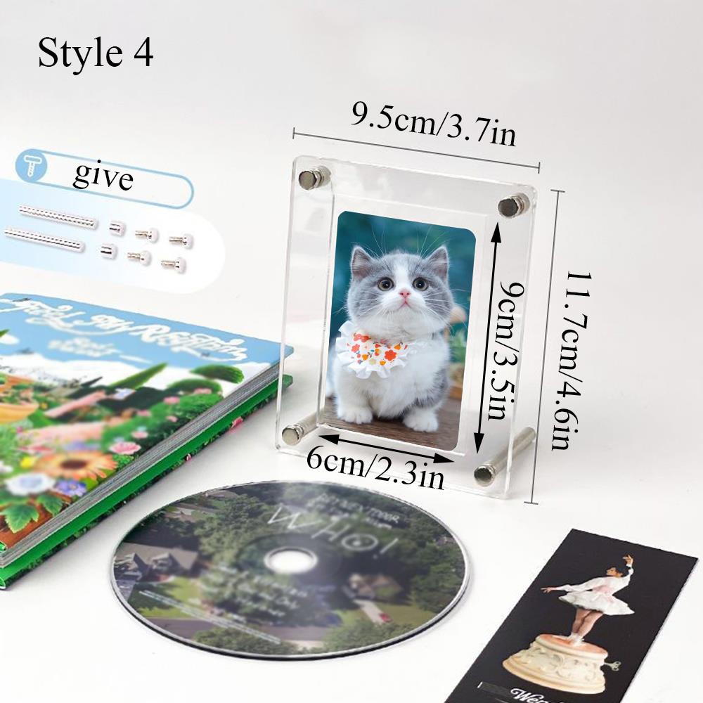 Прозрачная фоторамка для CD с фото айдола Акриловая подставка для фотоальбома Защитный альбом для фотографий Держатель для постеров Чехол для хранения CD