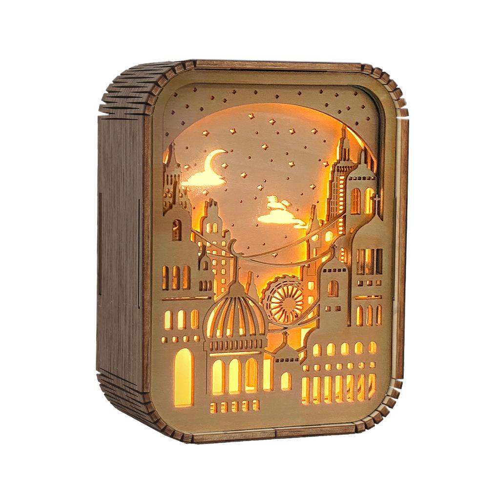 3D светодиодный ночник, современная деревянная настольная лампа, 3D полая резьба по дереву, ночник для спальни для детей, настольная декоративная лампа, подарок