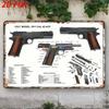 Ретро Colt Gun Metal Настенный плакат Винтажный декор для дома Жестяная табличка Винтажное искусство