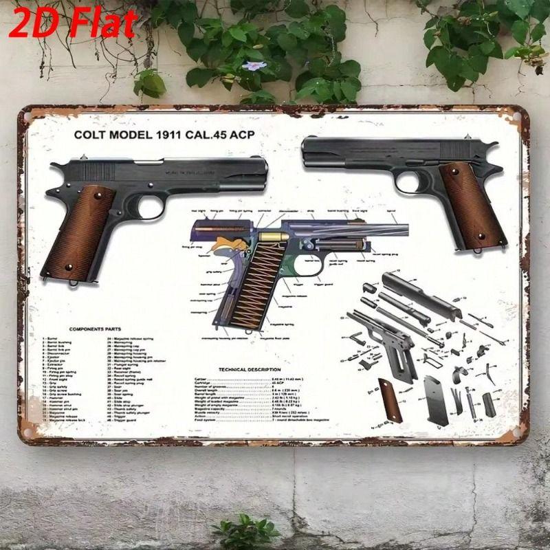 Ретро Colt Gun Metal Настенный плакат Винтажный декор для дома Жестяная табличка Винтажное искусство