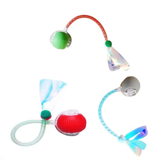 Интерактивная игрушка-шар, автоматическая самодвижущаяся игрушка-мяч для кошек с хвостом стрекозы