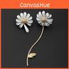 Floral Daisy Silver Earring Set With Alloy Material For Elegant Dress Wear