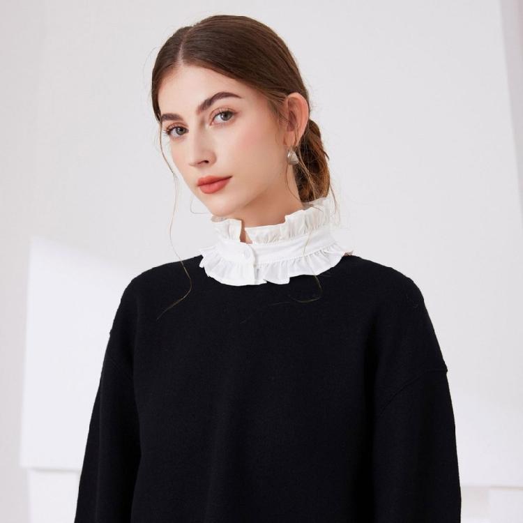 Винтажный плиссированный воротник-стойка с оборками, вставка, съемный воротник, ложный воротник блузки, жабо, чокер, модные заявления