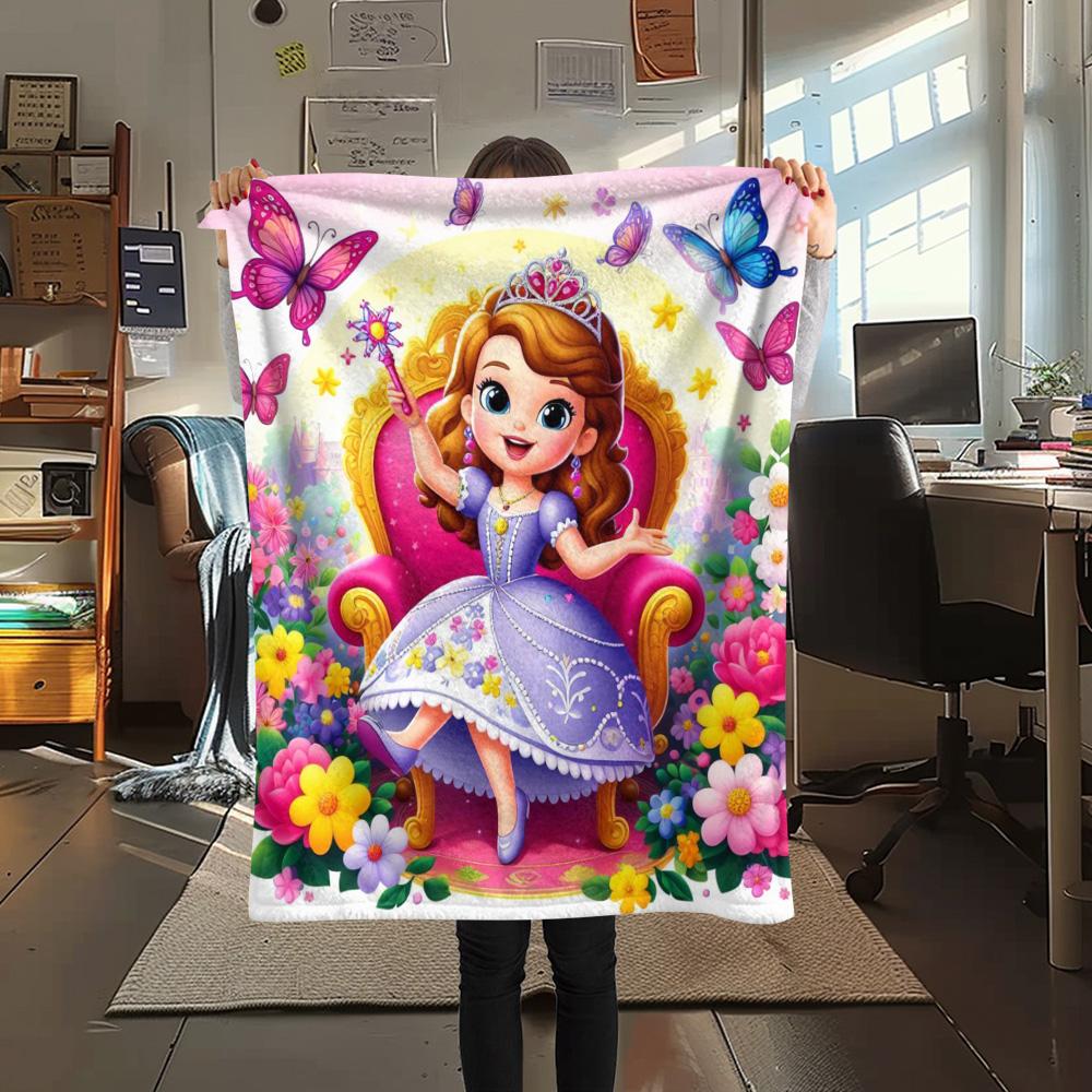 Purple Princess Floral Background Blanket Blanket Sofa Blanket Office Rest Blanket Bedroom Nap Blanket