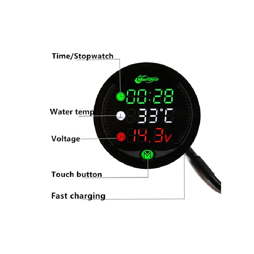 KOSO Motorcycle electronics For NMAX PCX XMAX 125 250 300 XJ6 CB650F AEROX Water Temperature Hour counter meter engine hours