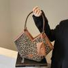 Винтажная сумка с леопардовым принтом большой вместимости для женщин, сумка на одно плечо для поездок на работу и обратно, сумка для студентов университета
